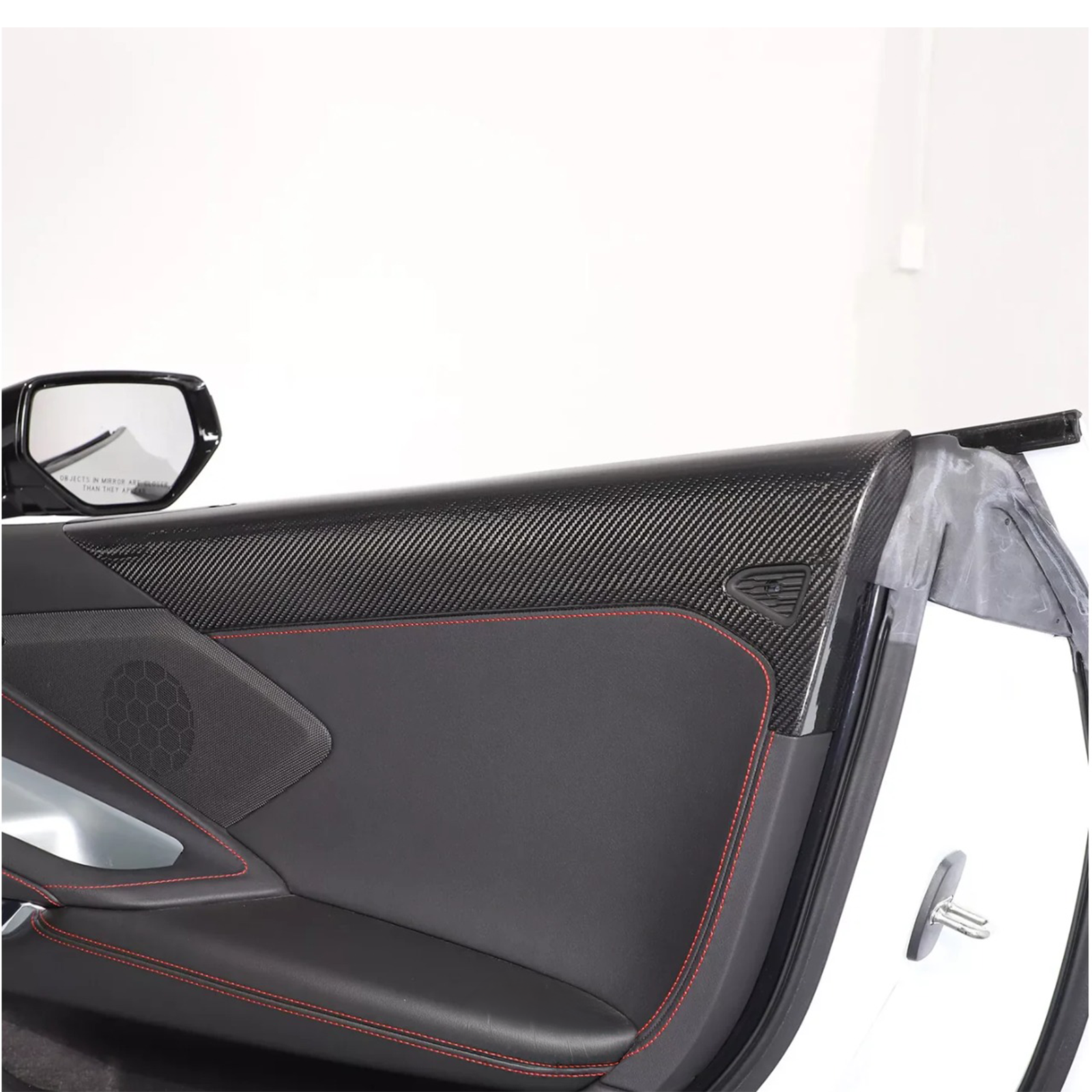 Carbon Fiber Interior Door Upper Panel Trim Cover for Chevrolet Corvette C8 - Bull Boost Performance