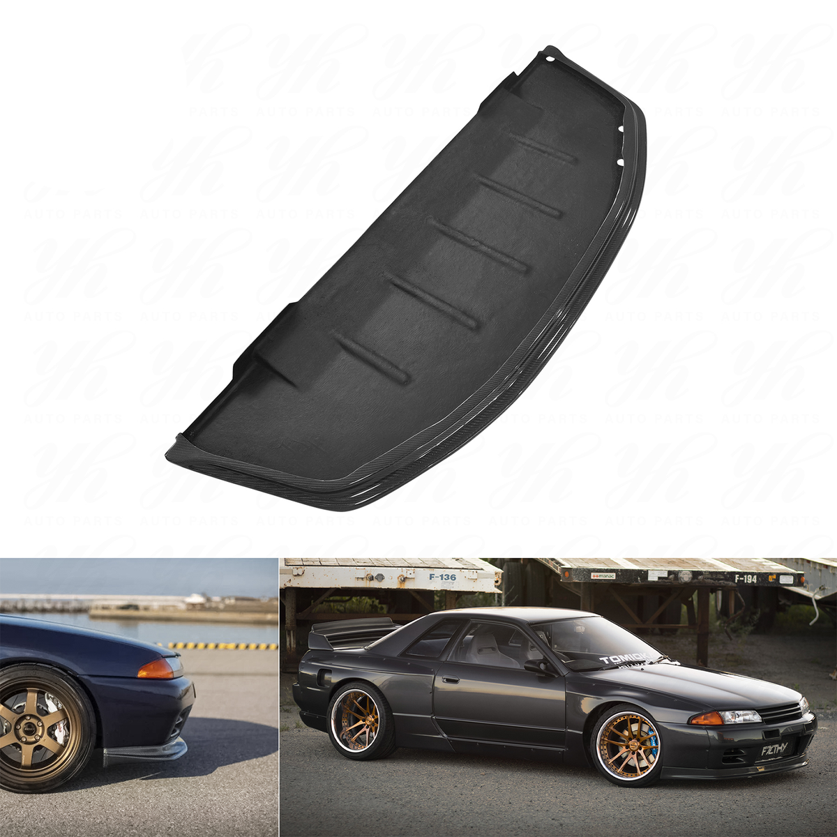Style Carbon Fiber Front Bumper Lip Splitter Valance for Nissan Skyline GT R R32 & Nissan Skyline R32 GTS by Stratec Systems
