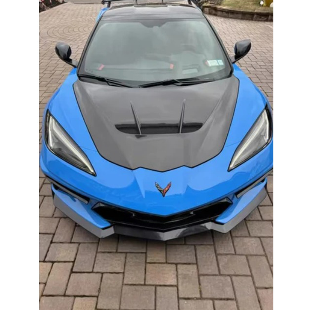 V3 Vented Carbon Fiber Hood Bonnet for Chevrolet Corvette C8 - Bull Boost Performance