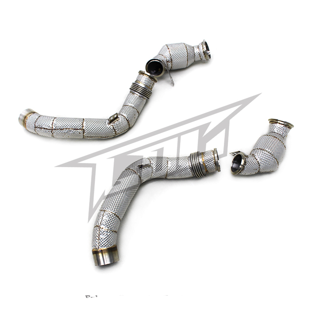 Stainless Catted Downpipe Heat Shield for BMW M5 F90 4.4T - Bull Boost Performance