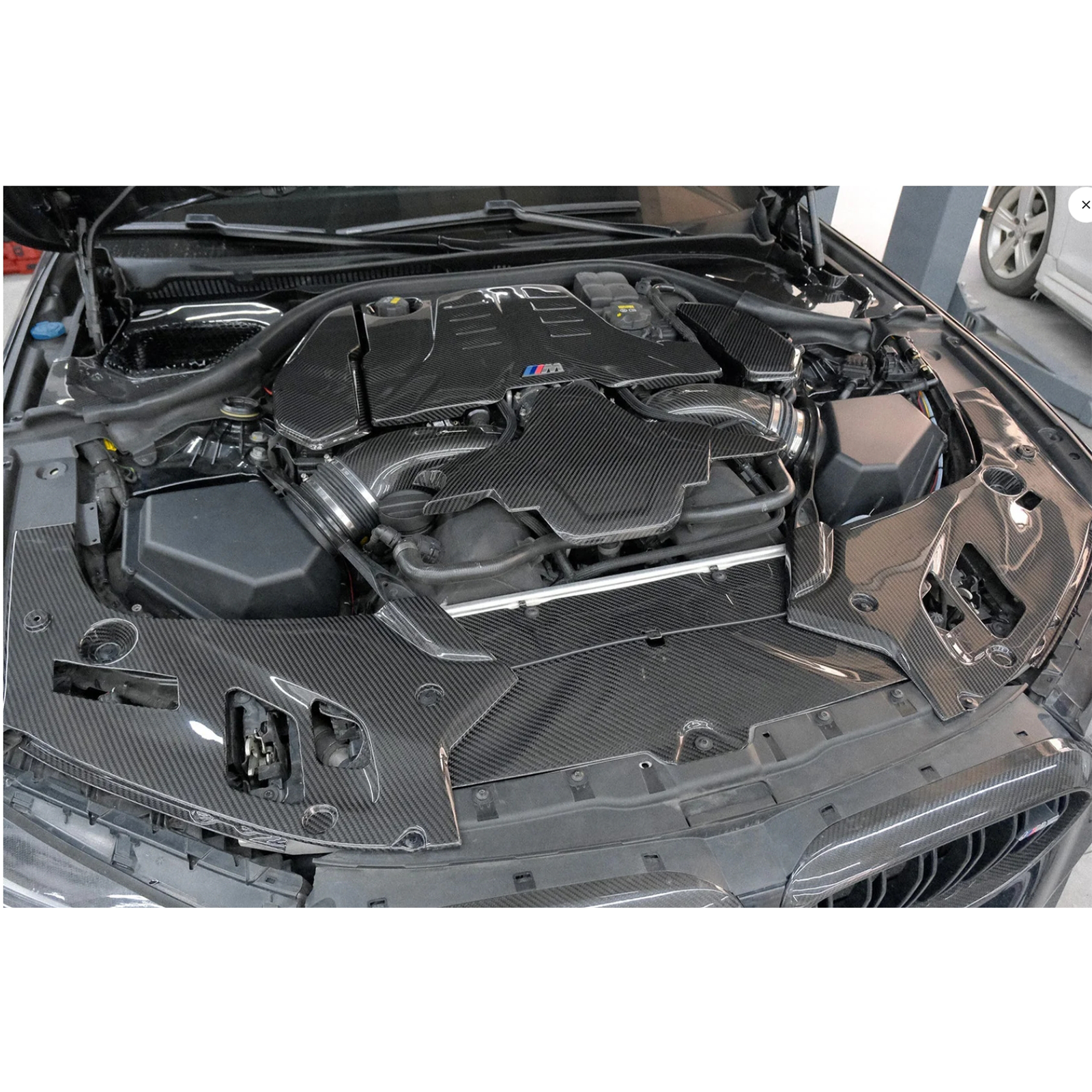Carbon Fiber Engine Bay Headlight Corner Covers for BMW F90 M5 - Bull Boost Performance
