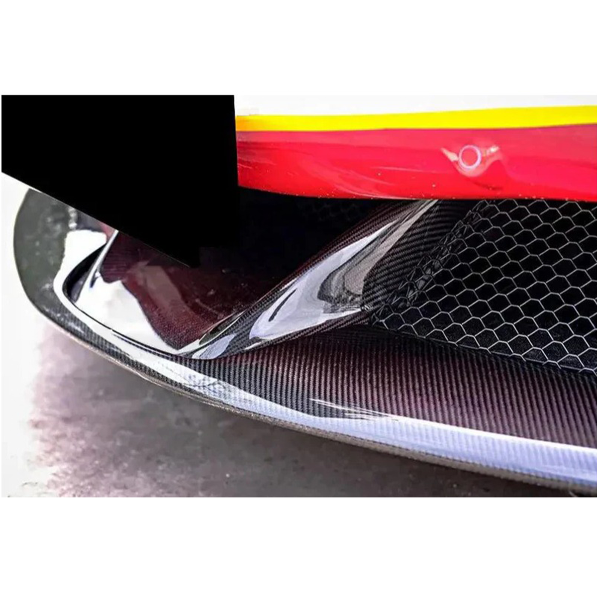 Carbon Fiber Lower Front Bumper Center Trim for Ferrari SF90 by Stratec Systems