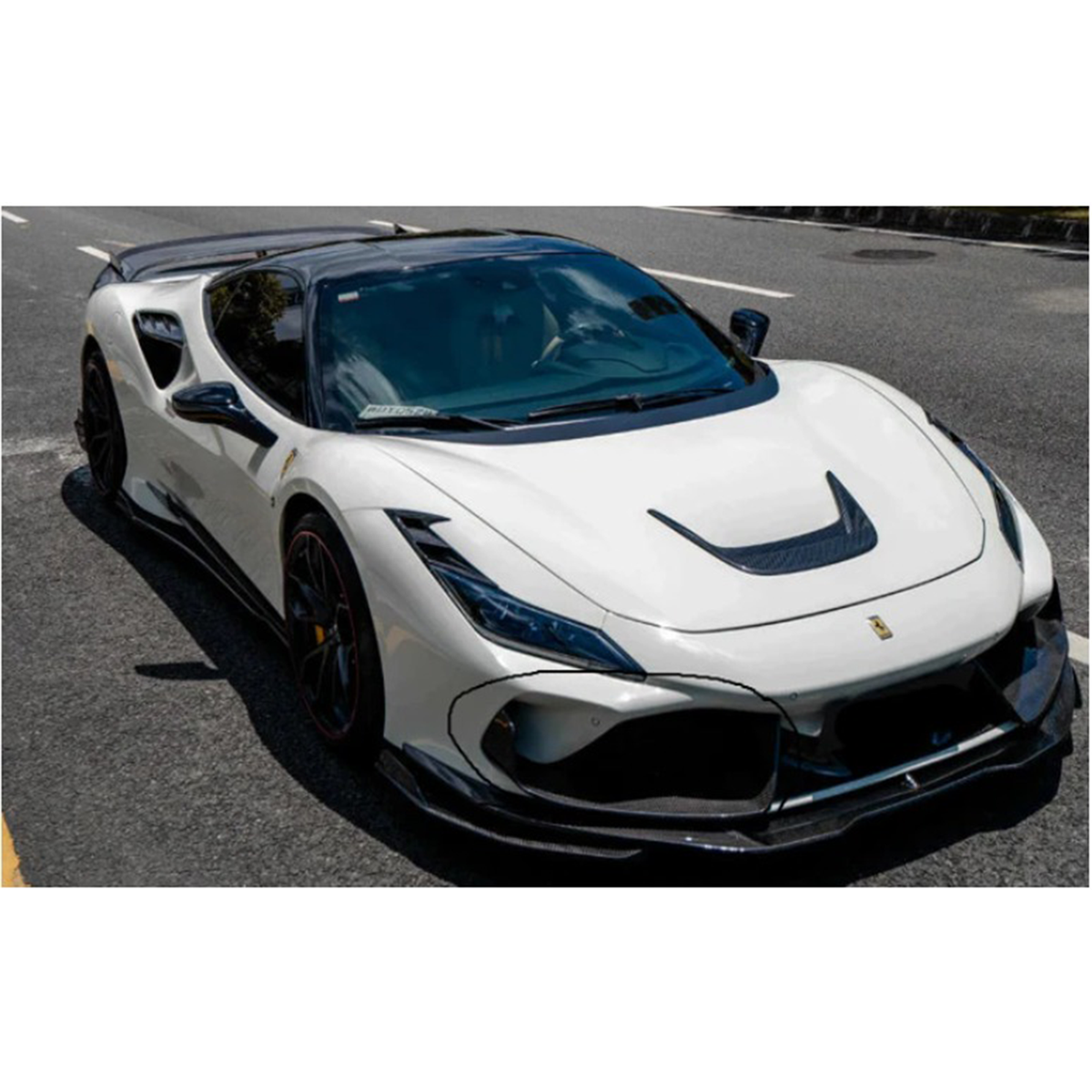 Prepreg Carbon Fiber Front Bumper Air Vent Intake Trim for Ferrari F8 by Stratec Systems