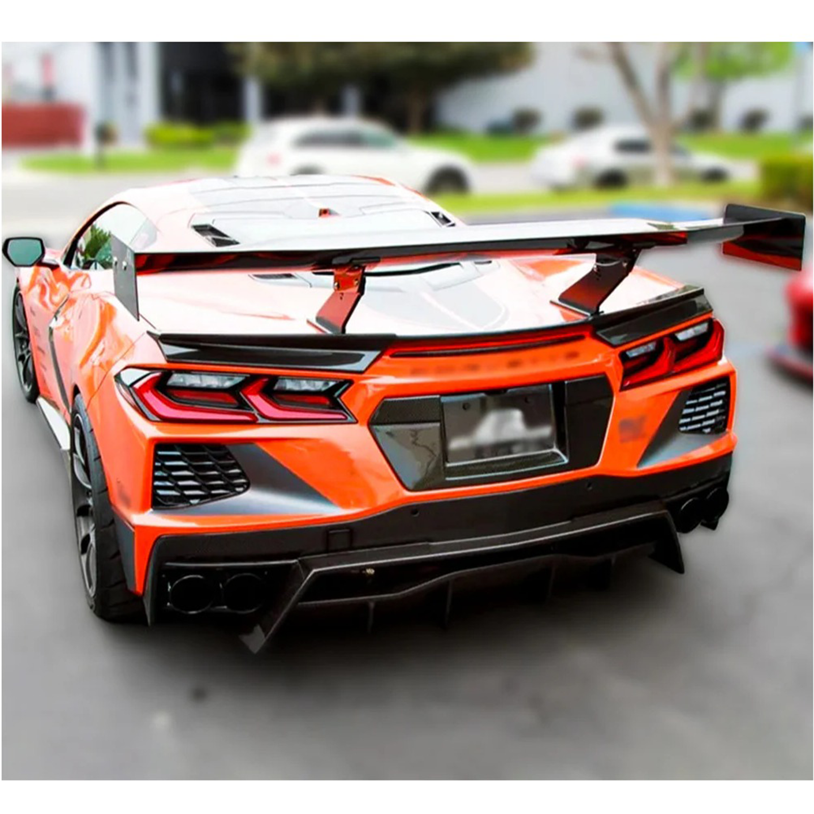 AP Style Dry Carbon Fiber Rear Trunk GT Wing for Chevrolet Corvette C8 - Bull Boost Performance