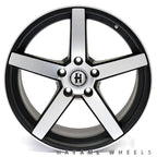 19x8.5 19x9.5 Satin Black Hayame Wheel Rims Machined Face Staggered