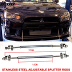 Universal 2PC 8-10.6" Front Bumper Splitter Strut Rods Stainless Steel