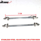 Universal 2PC 8-10.6" Front Bumper Splitter Strut Rods Stainless Steel