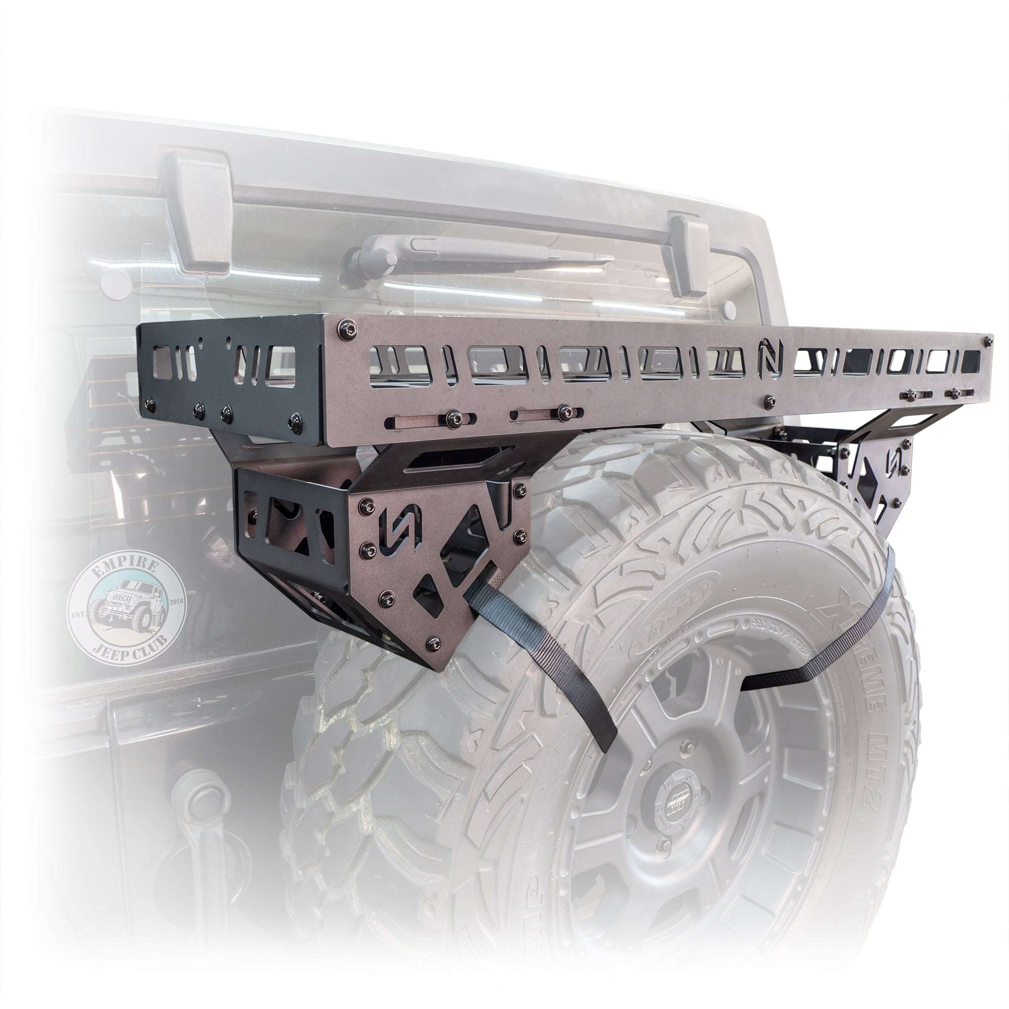 Turn Offroad Spare Tire Storage Rack for Universal Externally Mounted Spare Tires