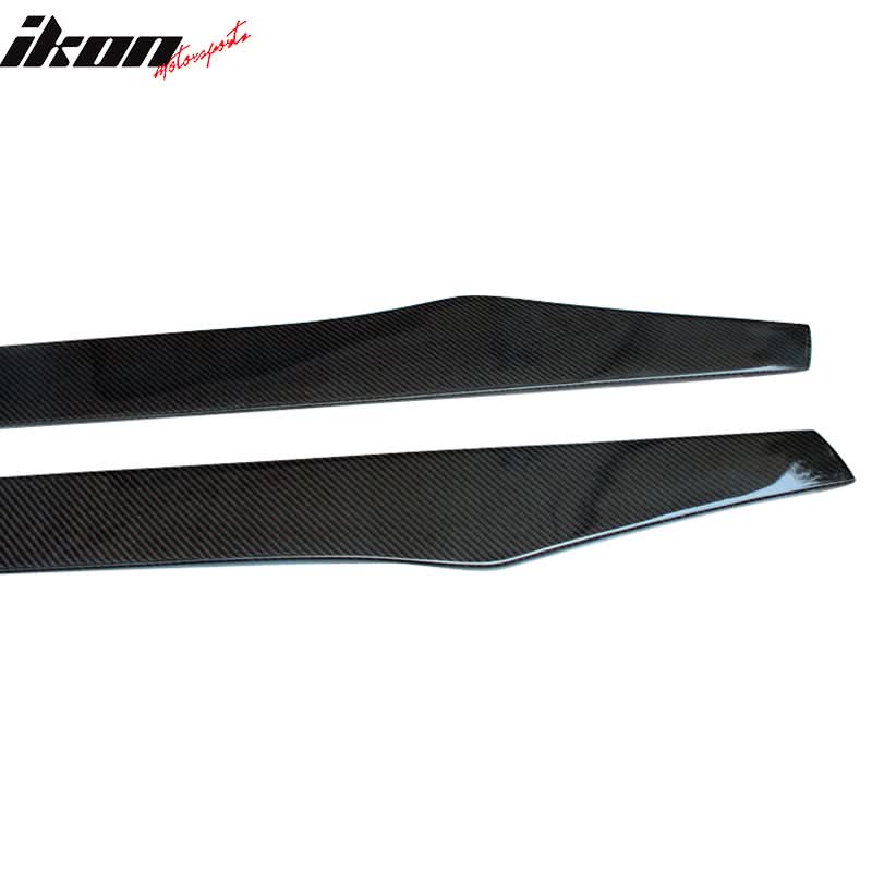 Universal 77.5Inch Side Skirts Extension Flat Bottom Line Carbon Fiber