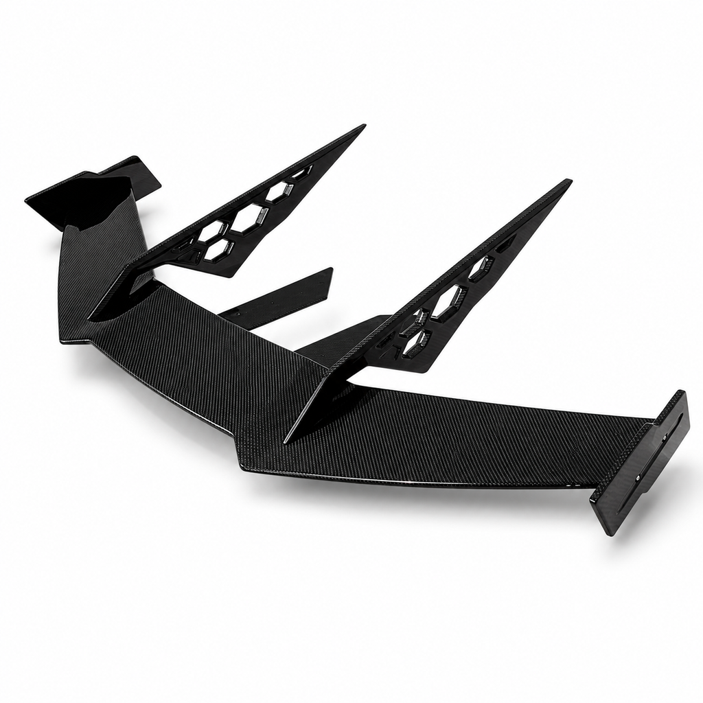 DF Upgrade Dry Carbon Fiber Engine Deck Rear Spoiler Wing Kit for Lamborghini Revuelto by Stratec Systems