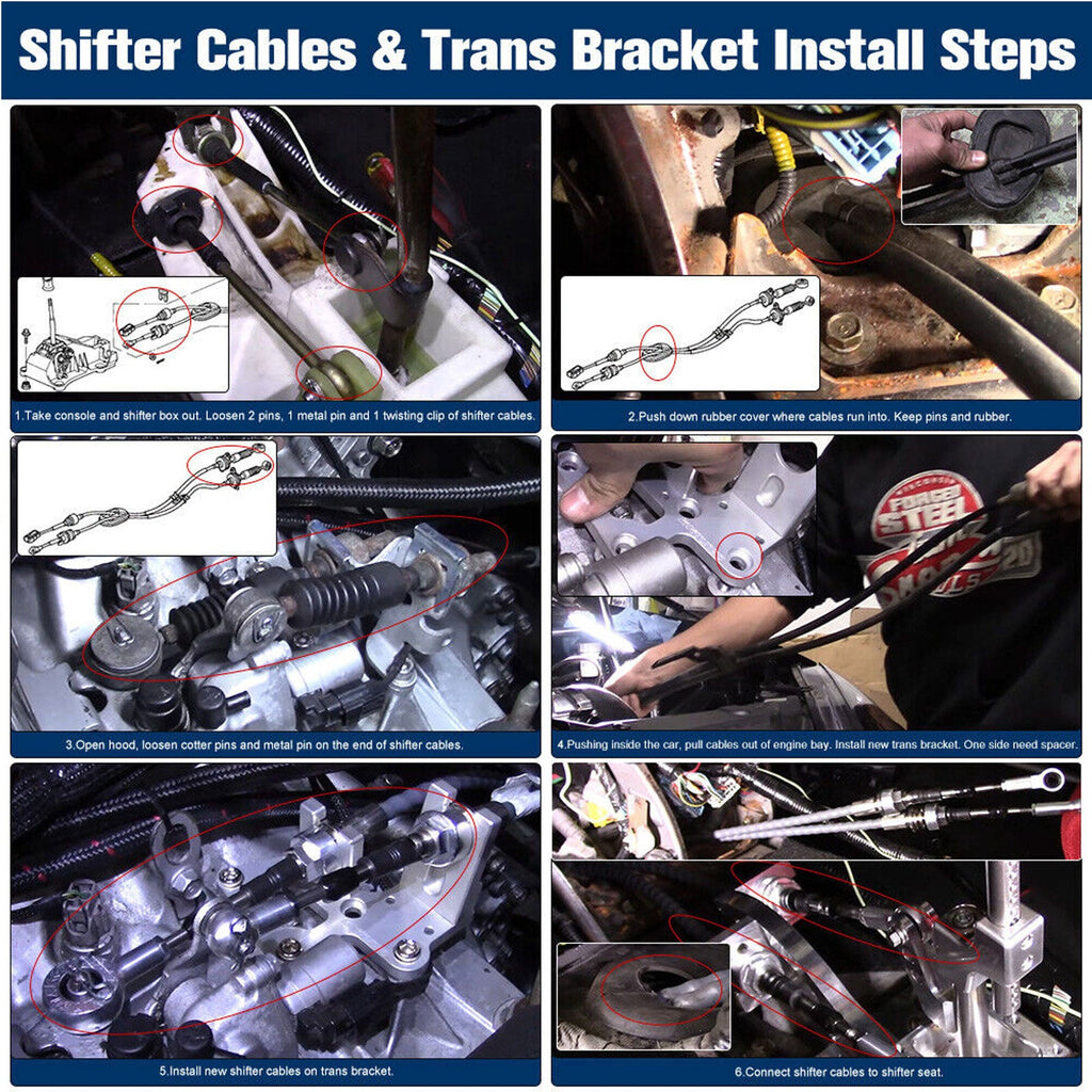 Acura RSX Shifter Cables Trans Bracket Shifter K20 K24 K Swap EG EK K-Series Honda Civic CRX - Bull Boost Performance