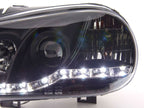 Volkswagen Golf 4 Black LED Headlights with Daytime Running Lights (1998 - 2003)