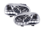 Volkswagen Golf 4 Chrome LED Headlights with Daytime Running Lights (1997 - 2003)