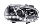 Volkswagen Golf 4 Chrome LED Headlights with Daytime Running Lights (1997 - 2003)