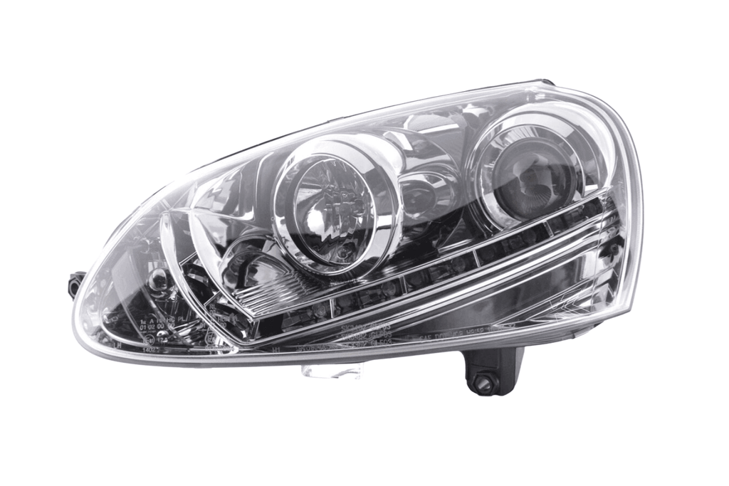 Volkswagen Golf 5 Chrome LED Headlights with Daytime Running Lights (2003 - 2008)