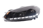 Volkswagen Golf 6 Black LED Headlights with Daytime Running Lights (2008-2014)