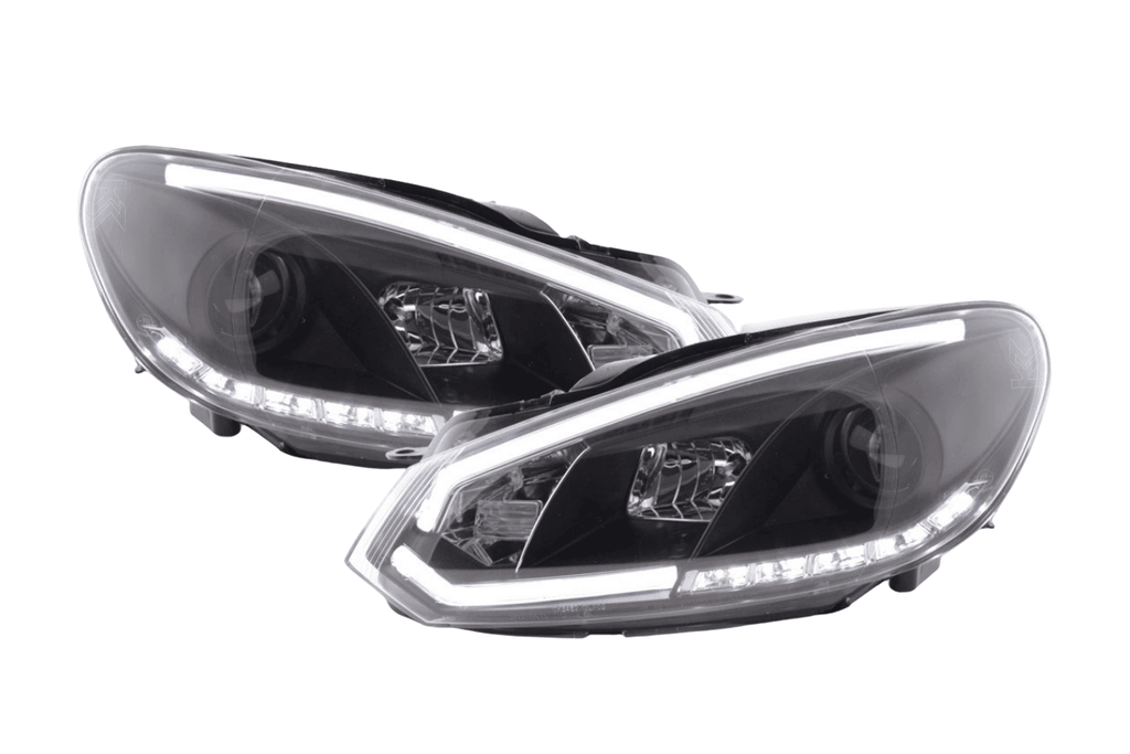Volkswagen Golf 6 Black LED Headlights with Daytime Running Lights (2008 - 2014)