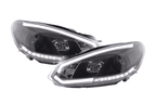 Volkswagen Golf 6 Black LED Headlights with Daytime Running Lights (2008 - 2014)