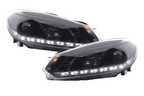 Volkswagen Golf 6 Black LED Headlights with Daytime Running Lights (2008-2014)