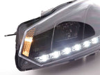 Volkswagen Golf 6 Black LED Headlights with Daytime Running Lights (2008-2014)