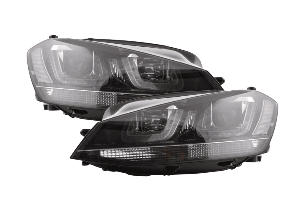 Volkswagen Golf Mk7 Black LED Headlights - R Style Black (12-17)