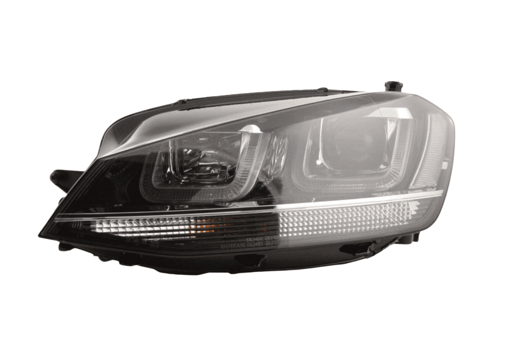 Volkswagen Golf Mk7 Black LED Headlights - R Style Chrome (12-17)