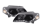 Volkswagen Passat (B6 / 3C) Black LED Headlights with Daytime Running Lights (2005 - 2010)