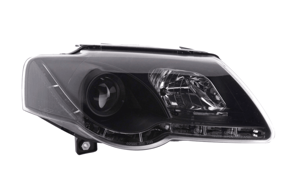 Volkswagen Passat (B6 / 3C) Black LED Headlights with Daytime Running Lights (2005 - 2010)