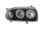 VW Golf 3 type 1HXO, 1 EXO Black Angel Eye Headlights (1991-1997)