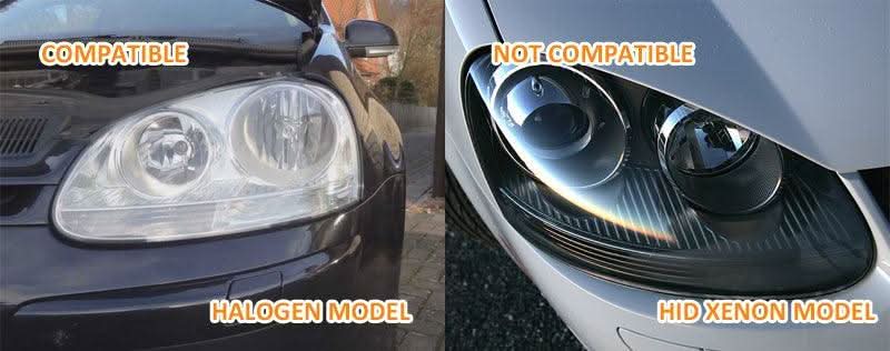 VW Golf 5 Black Angel Eye Headlights with DRL (2003-2008)