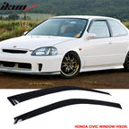 Fits Honda Civic 99-00 3D Mugen Front Bumper Lip + Window Visor