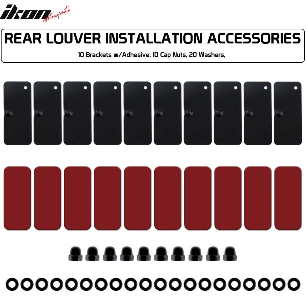 2015-2023Â Ford Mustang IKON Black Rear Window Louver Cover ABS