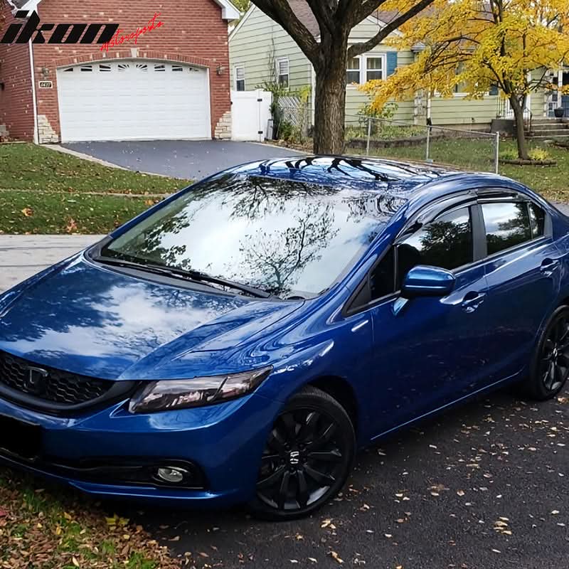 2012-2015 Honda Civic 4Door Sedan Acrylic 4PC Tape On Window Visors