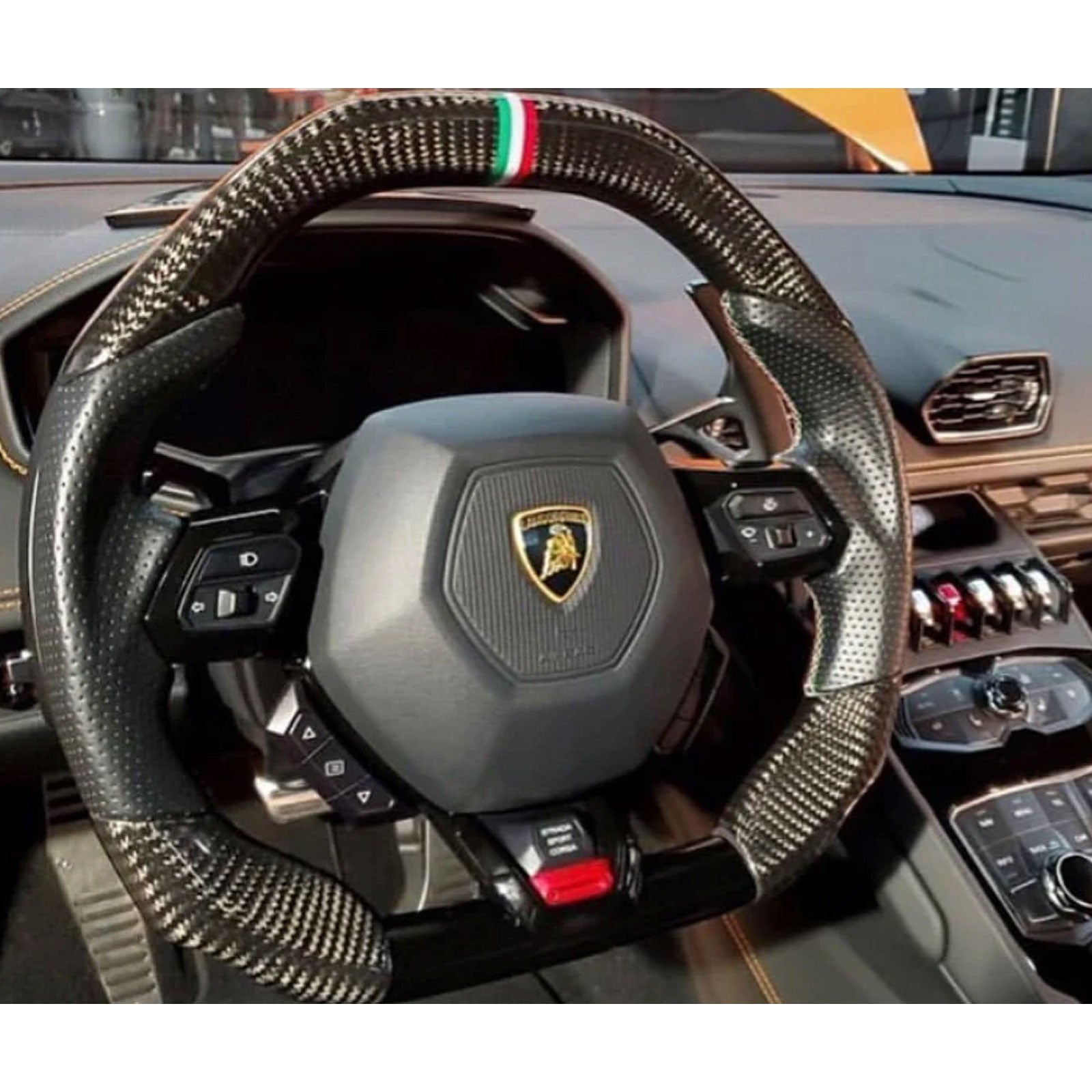 Custom Alcantara Red Steering Wheel for Lamborghini Huracan LP580 LP610 LP640 EVO STO - Bull Boost Performance