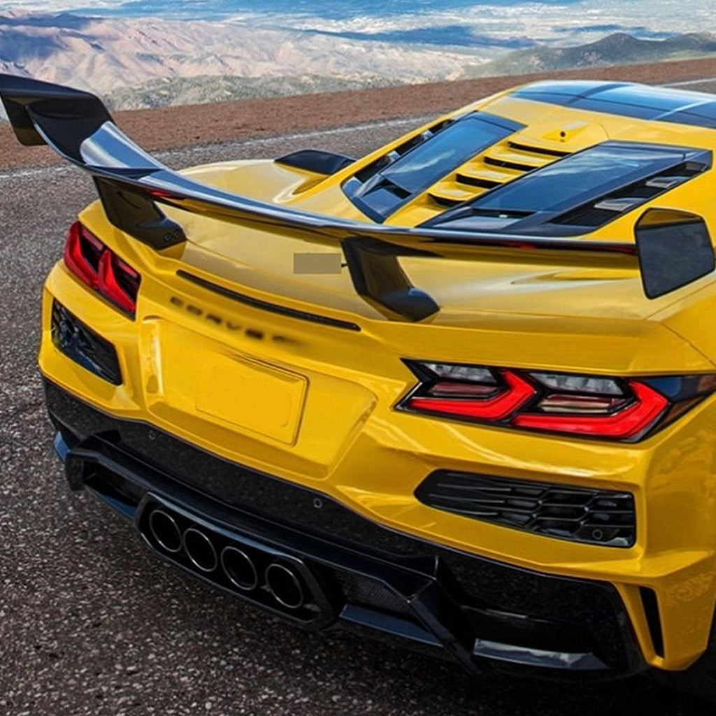 ZR1 Style Dry Carbon Fiber Rear Wing for Chevrolet Corvette C8 Z06 - Bull Boost Performance