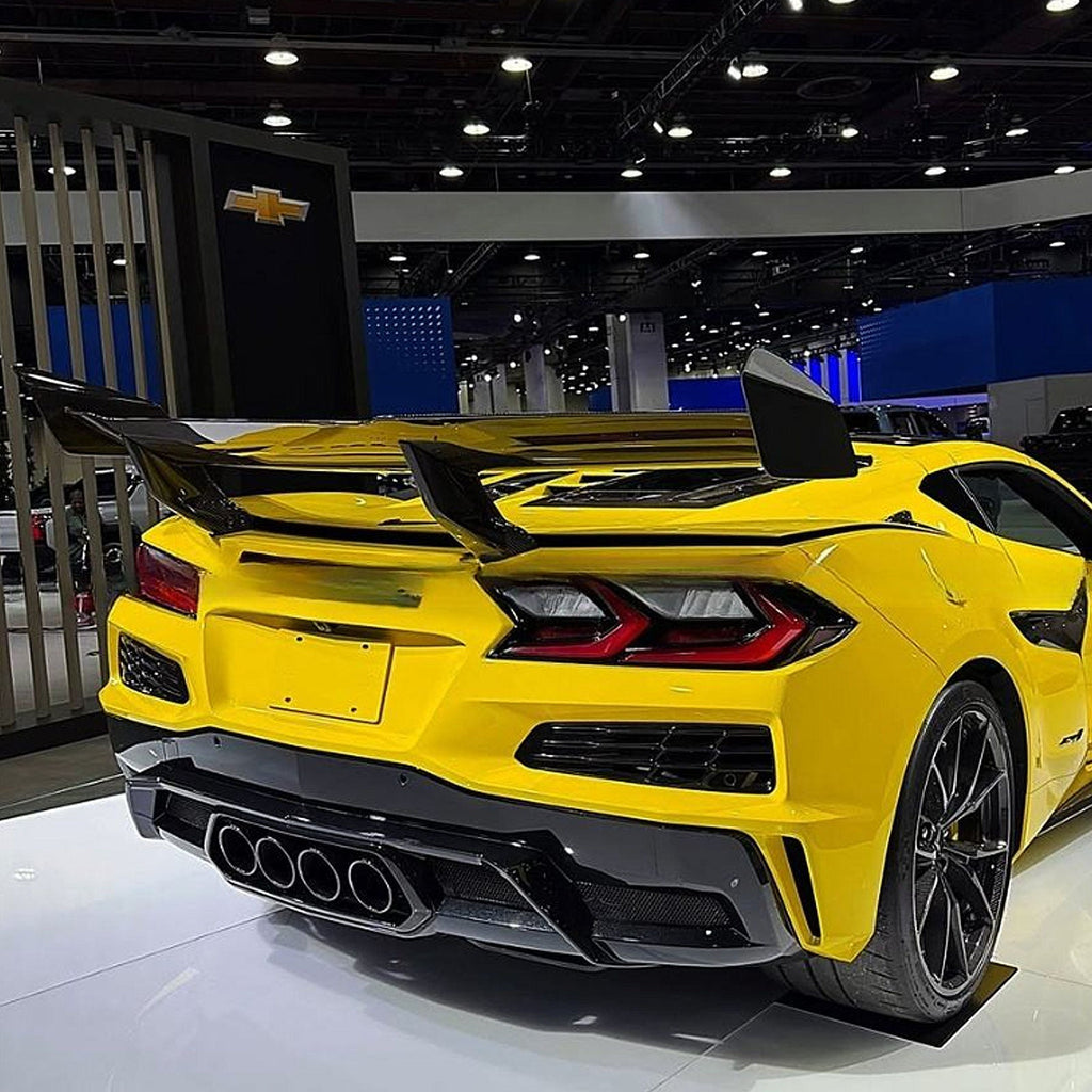 ZR1 Style Dry Carbon Fiber Rear Wing for Chevrolet Corvette C8 Z06 - Bull Boost Performance