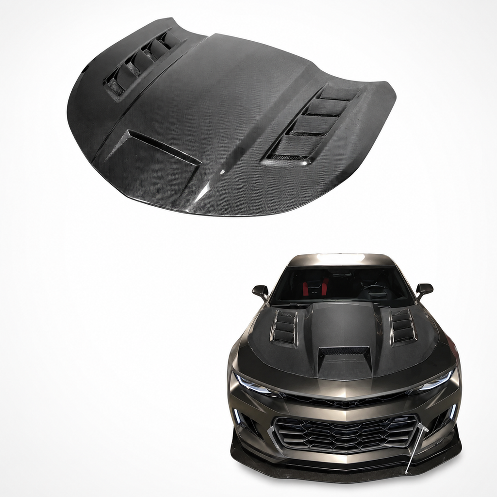 Dry Carbon Fiber Engine Hood for Chevrolet Camaro by Stratec Systems