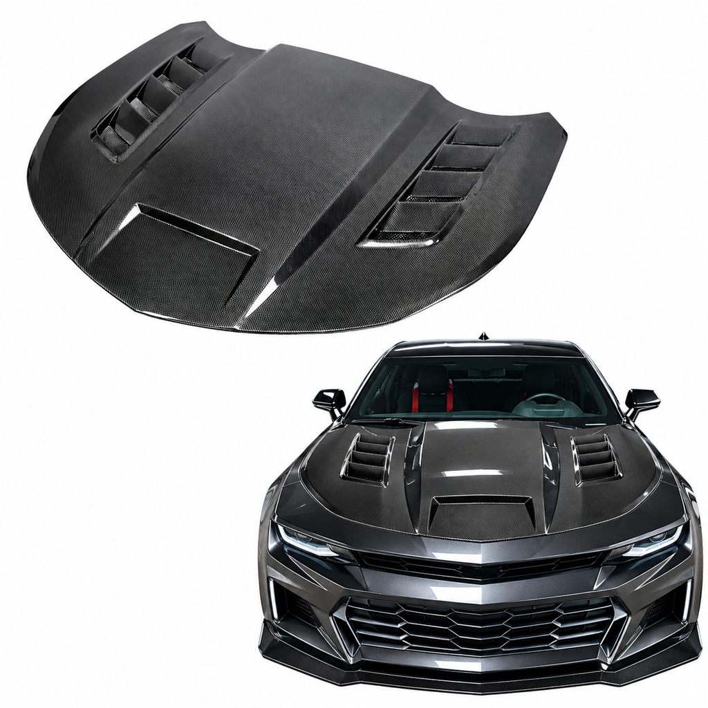 Dry Carbon Fiber Engine Hood for Chevrolet Camaro by Stratec Systems