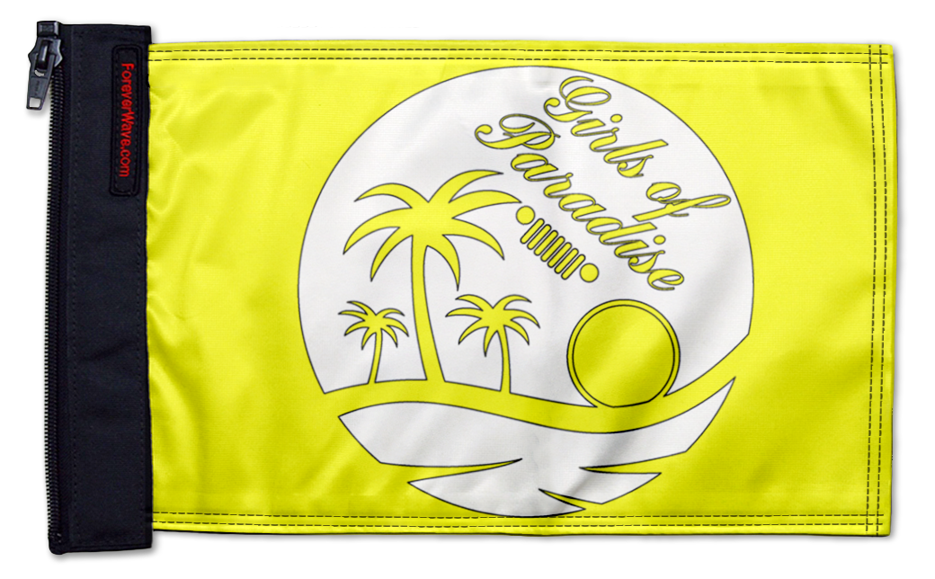 Girls Of Paradise 12"x18" Forever Wave Flag for Jeep Wrangler JKU 4-Door 2007-2018