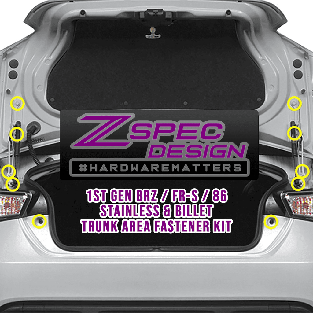 ZSPEC Trunk Dress Up Bolts® Kit for Scion FRS/Subaru BRZ/Toyota 86 '13-21, Stainless & Billet