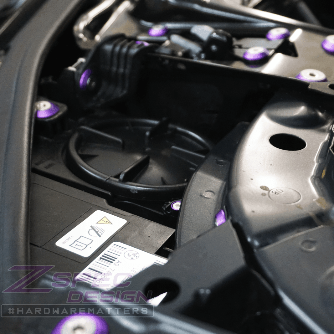 ZSPEC "Stage 1" Dress Up Bolts® Fastener Kit for '14-19 BMW 435i F32 3.0T, Stainless & Billet