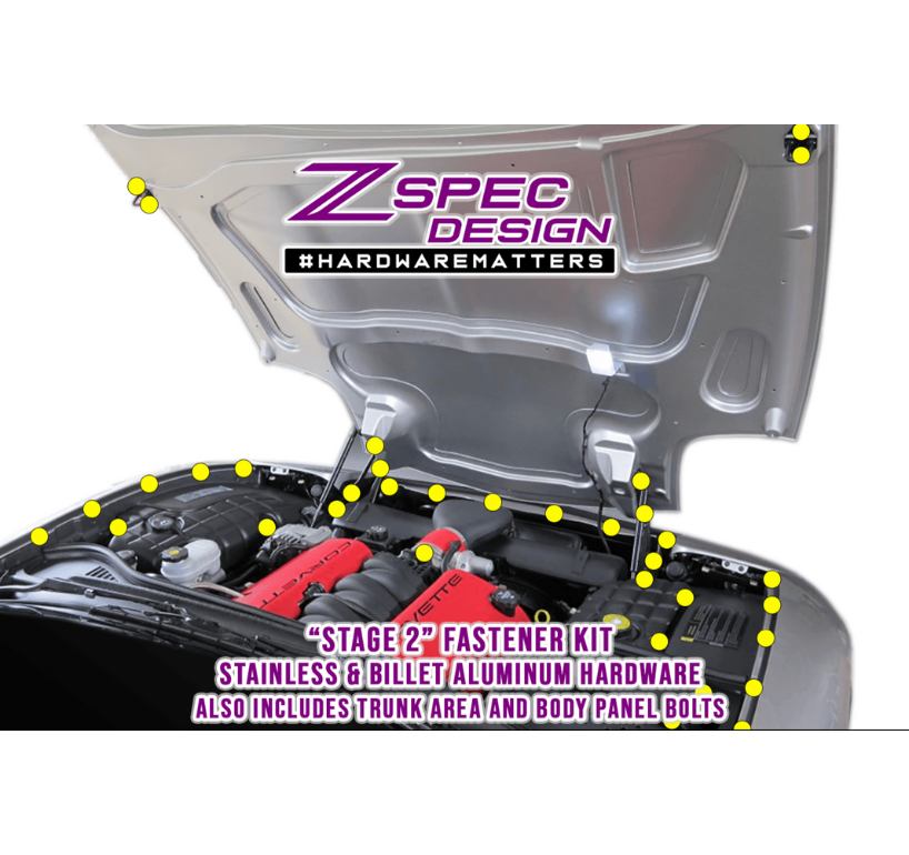 ZSPEC "Stage 2" Dress Up Bolts® Fastener Kit, '97-04 C5 Corvette 5.7L LS6, Stainless & Billet