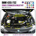 ZSPEC "Stage 2" Dress Up Bolts® Fastener Kit for '14-19 BMW 435i F32 3.0T, Stainless & Billet
