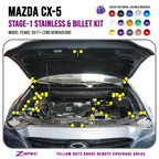 ZSPEC "Stage 1" Dress Up Bolts® Fastener Kit for '17-23 Mazda CX-5, Stainless & Billet