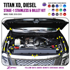 ZSPEC "Stage 1" Dress Up Bolts® Fastener Kit for 16-19 Nissan Titan XD, Stainless & Billet