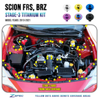 ZSPEC "Stage 3" Dress Up Bolts® Fastener Kit for Scion FRS, Subaru BRZ, Toyota 86 '13-21, Titanium