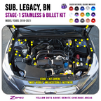 ZSPEC "Stage 1" Dress Up Bolts® Fastener Kit for '16-21 Subaru Legacy 3.6L, Stainless & Billet