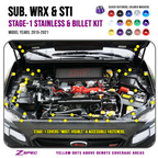 ZSPEC "Stage 1" Dress Up Bolts® Fastener Kit for '15-21 Subaru WRX & STI, Stainless & Billet