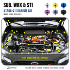ZSPEC "Stage 3" Dress Up Bolts® Fastener Kit for '15-21 Subaru WRX & STI, Grade-5 Titanium