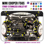 ZSPEC "Stage 3" Dress Up Bolts® Fastener Kit for Mini Cooper S F56S, Stainless & Billet